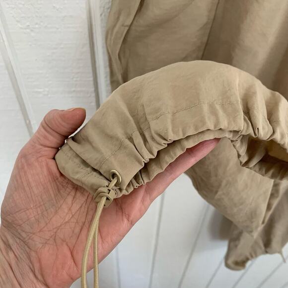 Joie Women Cargo Baggy Jogger High Rise Pants Minimalist Khaki Tan Preppy Small - Picture 4 of 8